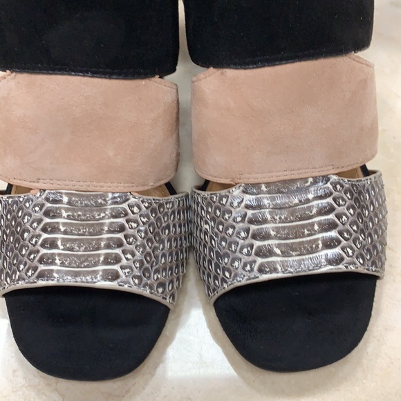 COACH 1941 SANDALS LIKE NEW MINETTA SNAKE AND SUEDE W/CHUNKY BLACK HEEL SIZE 8 - Picture 7 of 10